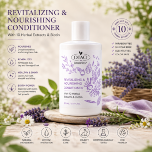 otaci botanics+ revitalizing & nourishing conditioner with 10 herbal extracts & biotin – 375 ml