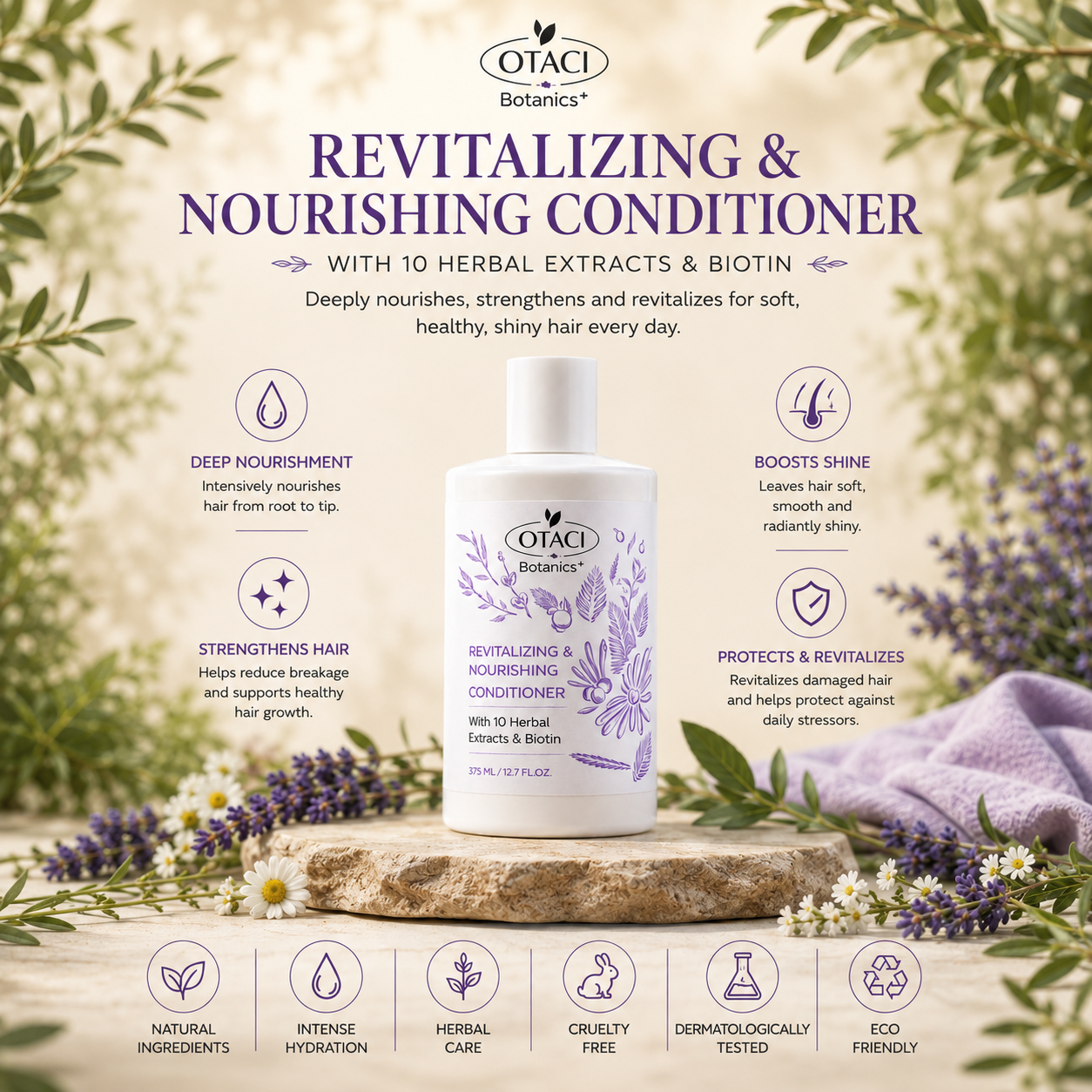 751daddf-3037-4a19-9442-f10e169f58ae otaci botanics+ revitalizing & nourishing conditioner with 10 herbal extracts & biotin – 375 ml
