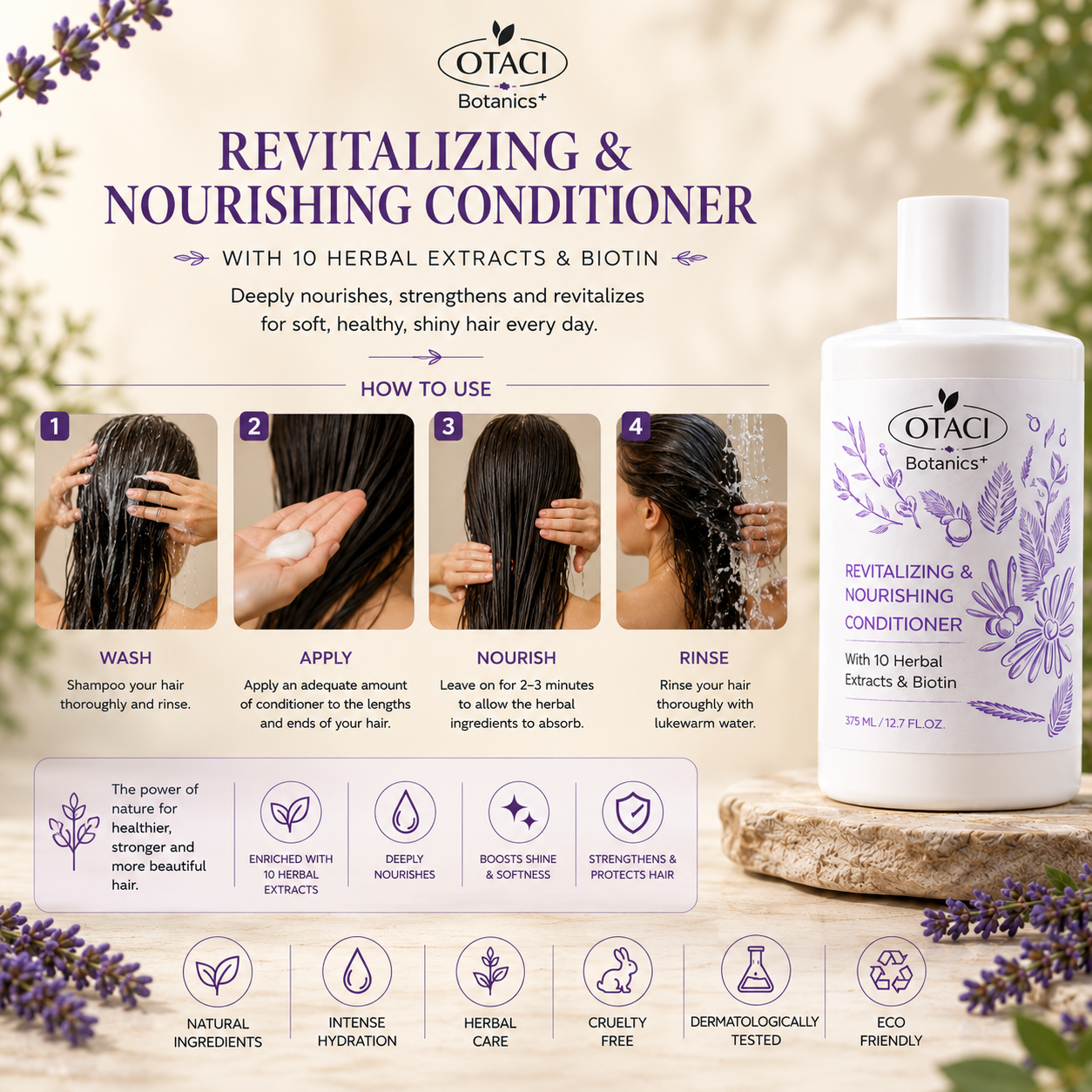 7f71378b-af67-42aa-966a-a615dea01f2f otaci botanics+ revitalizing & nourishing conditioner with 10 herbal extracts & biotin – 375 ml