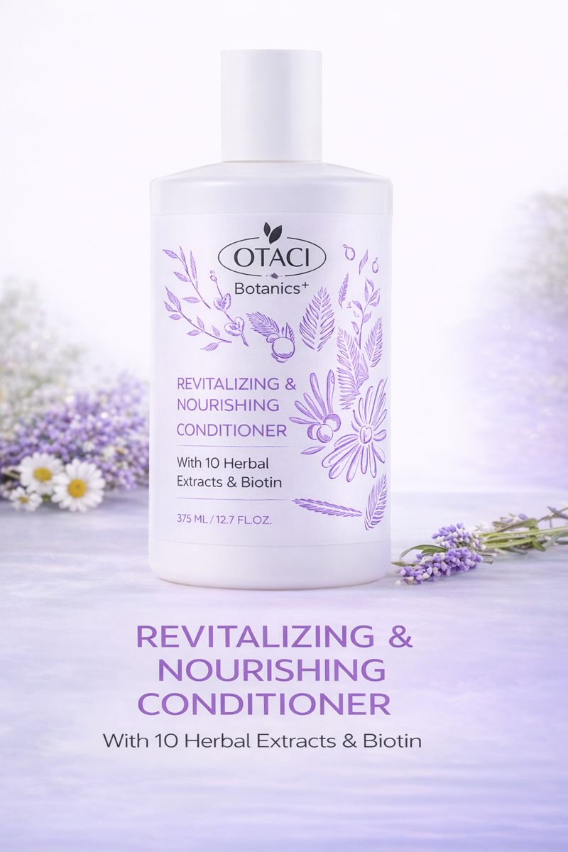otaci botanics+ revitalizing & nourishing conditioner with 10 herbal extracts & biotin – 375 ml otaci botanics+ revitalizing & nourishing conditioner with 10 herbal extracts & biotin – 375 ml
