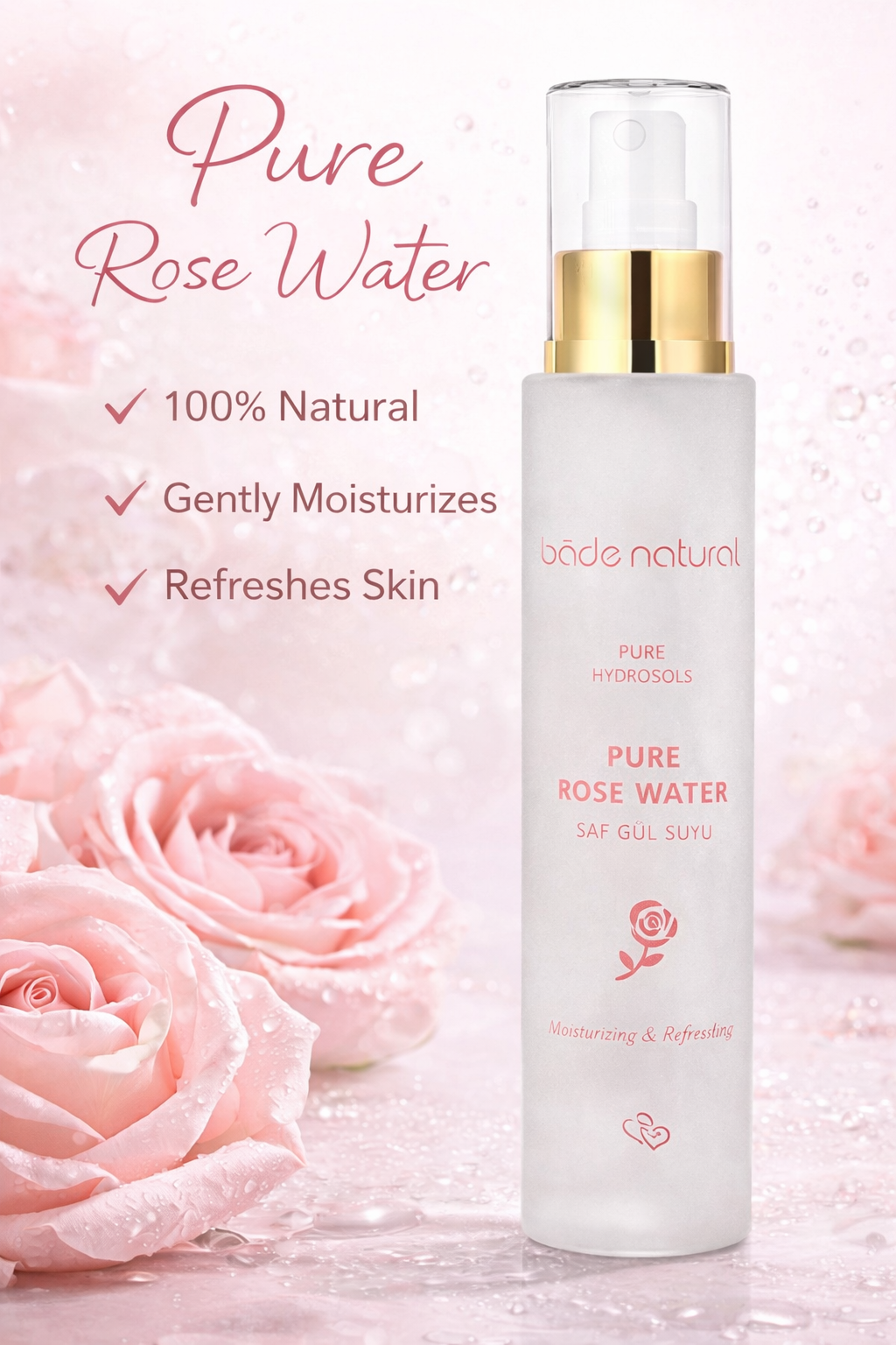 bâde natural pure rose water – 100% natural rose hydrosol bâde natural pure rose water – 100% natural rose hydrosol