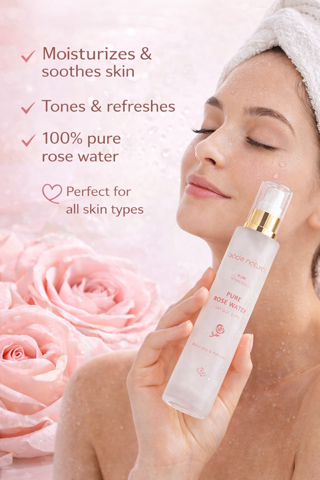 bâde natural pure rose water – 100% natural rose hydrosol bâde natural pure rose water – 100% natural rose hydrosol