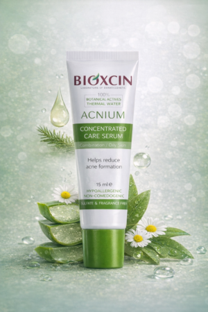 bioxcin acnium concentrated care serum – intensive acne control & oil balancing treatment for oily and acne prone skin (15 ml)