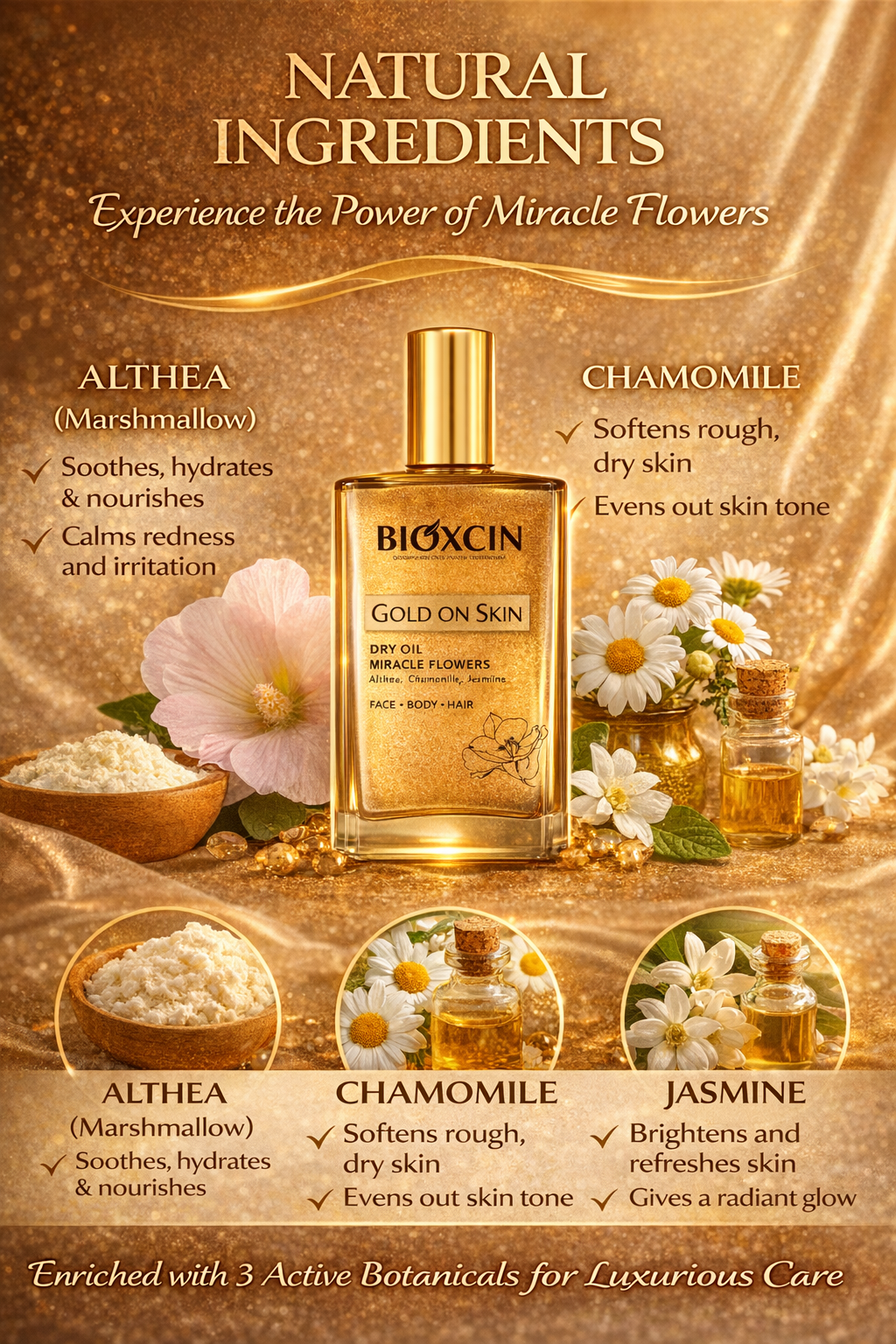 bioxcin gold on skin miracle flowers dry oil – face, body & hair nourishing oil (100 ml) bioxcin gold on skin miracle flowers dry oil – face, body & hair nourishing oil (100 ml)